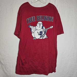 Y2K red true religion plus size tshirt